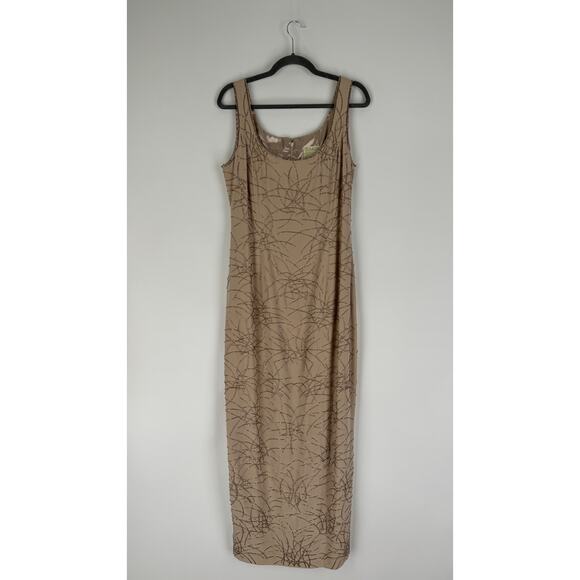 Macis Vintage Beaded Formal Evening Sleeveless Maxi Dress Womens 12 - Picture 6 of 10